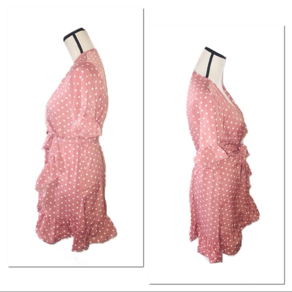 •HP•CHIFFON Polka Dot A-Line Dress • - Picture 5 of 8